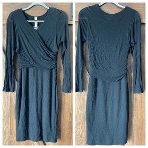 Anthropologie Amadi Surplice Long Sleeve Bodycon Dress